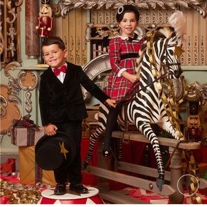 Girls Christmas dress. Very comfortable and sweet. Girls red tartan dress.